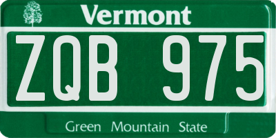 VT license plate ZQB975