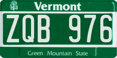 VT license plate ZQB976