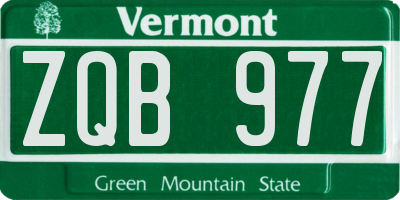 VT license plate ZQB977