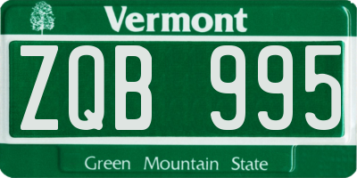 VT license plate ZQB995