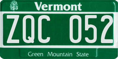 VT license plate ZQC052
