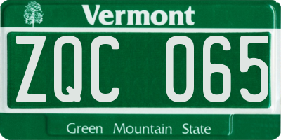 VT license plate ZQC065