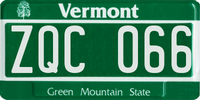 VT license plate ZQC066