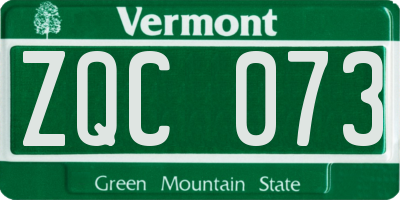 VT license plate ZQC073