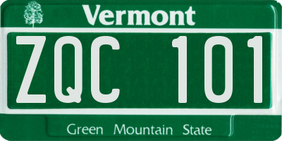 VT license plate ZQC101