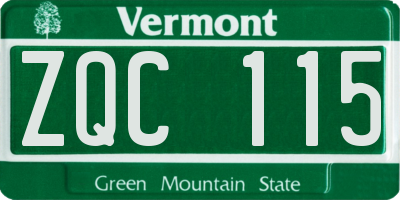 VT license plate ZQC115