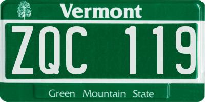 VT license plate ZQC119