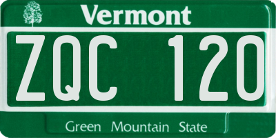 VT license plate ZQC120