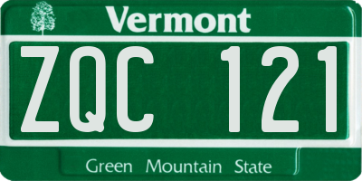 VT license plate ZQC121