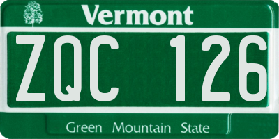 VT license plate ZQC126