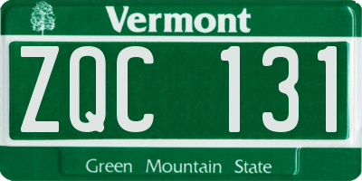 VT license plate ZQC131