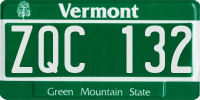 VT license plate ZQC132
