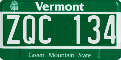 VT license plate ZQC134