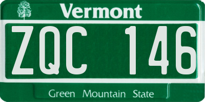 VT license plate ZQC146