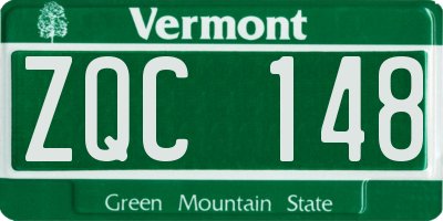 VT license plate ZQC148
