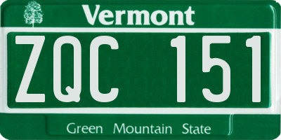 VT license plate ZQC151
