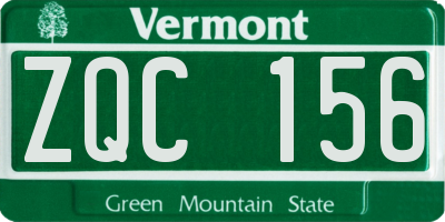 VT license plate ZQC156