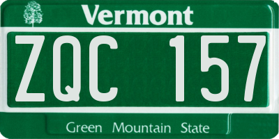 VT license plate ZQC157