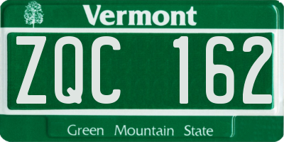 VT license plate ZQC162