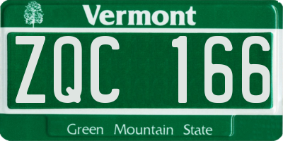 VT license plate ZQC166