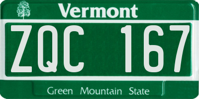 VT license plate ZQC167