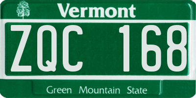 VT license plate ZQC168