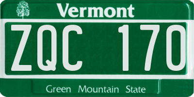 VT license plate ZQC170