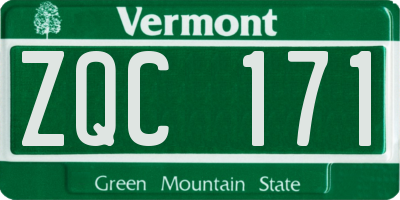 VT license plate ZQC171
