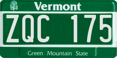 VT license plate ZQC175