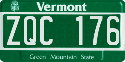 VT license plate ZQC176