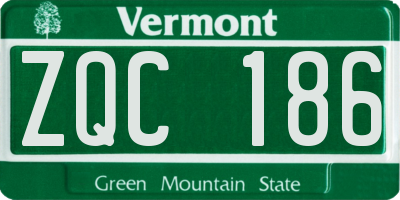 VT license plate ZQC186