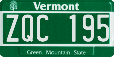 VT license plate ZQC195