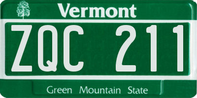 VT license plate ZQC211