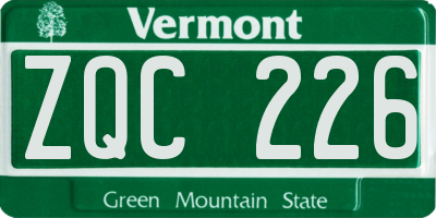 VT license plate ZQC226