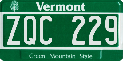 VT license plate ZQC229