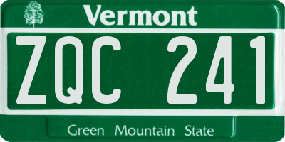 VT license plate ZQC241