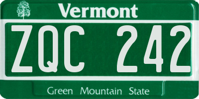 VT license plate ZQC242