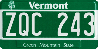 VT license plate ZQC243