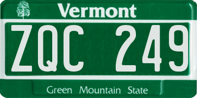 VT license plate ZQC249