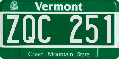 VT license plate ZQC251