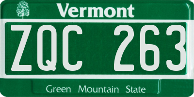 VT license plate ZQC263