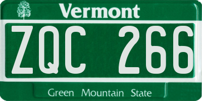 VT license plate ZQC266