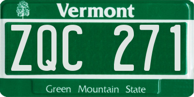 VT license plate ZQC271