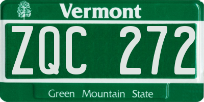 VT license plate ZQC272