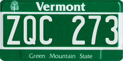 VT license plate ZQC273