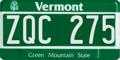 VT license plate ZQC275