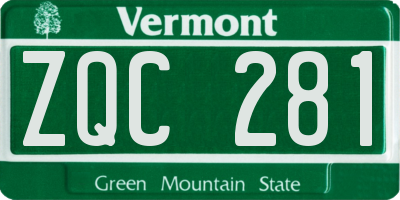 VT license plate ZQC281