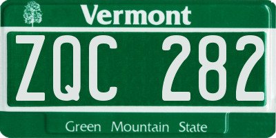 VT license plate ZQC282