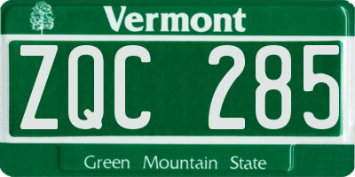 VT license plate ZQC285