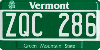 VT license plate ZQC286